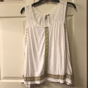 New Directions White Eyelet Top